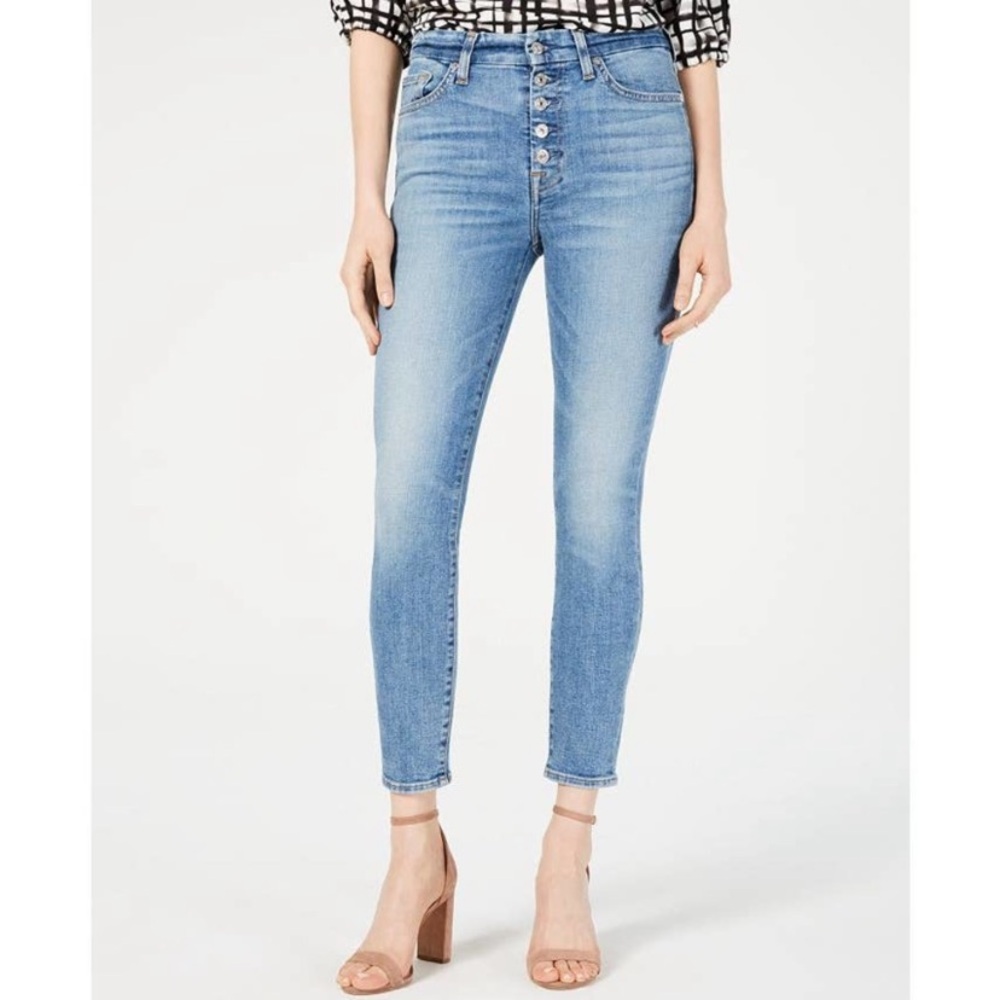 NWT 7 For All Mankind Women's High Waist Super Skinny Button Fly Jeans Size 30